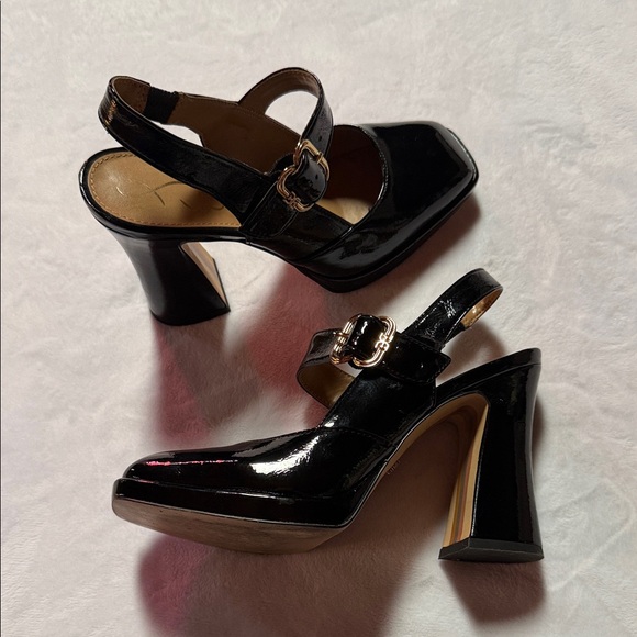 Sam Edelman Black Patent Slingback Heels - Picture 3 of 7